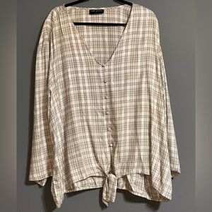 Lane Bryant grey/silver Cream Boxy Blouse size26/28 NWOTs